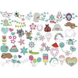 Stickserie - 54 Mini Motive Mix Set 3 für Puschen